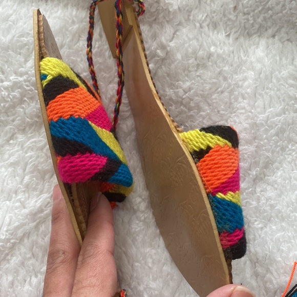 Colorful lace up slip on sandals - Picture 6 of 11